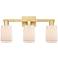 Arcadia Hadley 24"W 3 Light Gold Vanity Light w/ Matte White Shade