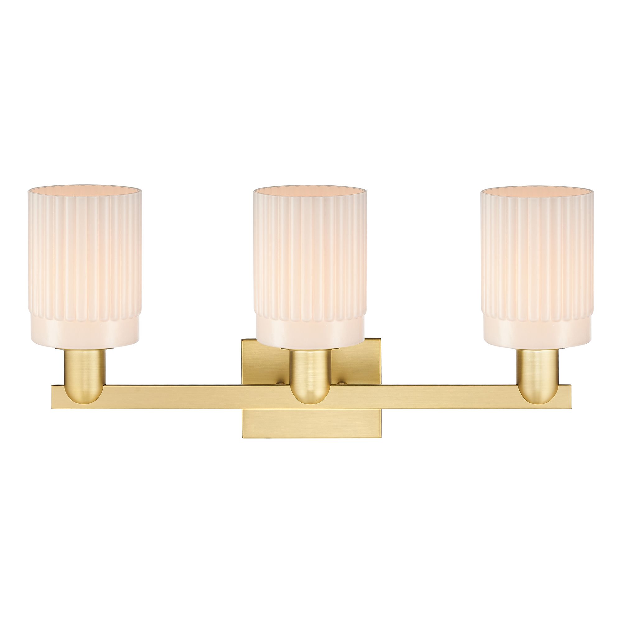 Image 2 Arcadia Hadley 24"W 3 Light Gold Vanity Light w/ Matte White Shade more views