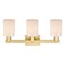 2_Arcadia Hadley 24"W 3 Light Gold Vanity Light w/ Matte White Shade more views
