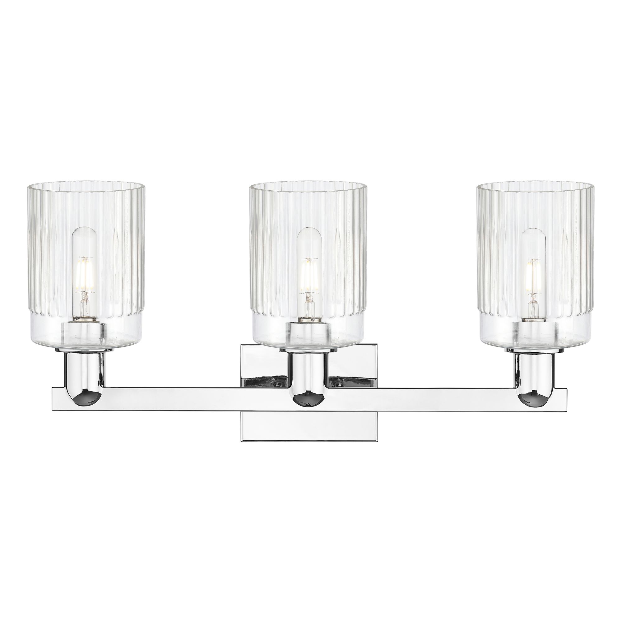 Image 2 Arcadia Hadley 24"W 3 Light Polished Chrome Bath Light w/ Clear Shade more views