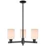 Arcadia Hadley 26"W 3 Light Black Stem Chandelier w/ Matte White Shade