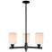 Arcadia Hadley 26"W 3 Light Black Stem Chandelier w/ Matte White Shade