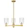 Arcadia Hadley 26"W 3 Light Gold Stem Hung Chandelier w/ Clear Shade