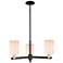 Arcadia Hadley 26"W 3-Lt Black Brass Stem Chandelier w/ White Shade