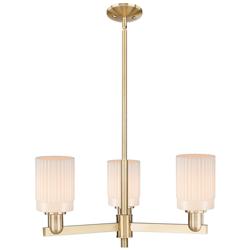 Arcadia Hadley 26"W 3-Lt Bronze Stem Chandelier w/ Matte White Shade