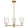 Arcadia Hadley 26"W 3-Lt Brushed Brass Stem Chandelier w/ Clear Shade