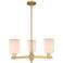 Arcadia Hadley 26"W 3-Lt Brushed Brass Stem Chandelier w/ White Shade