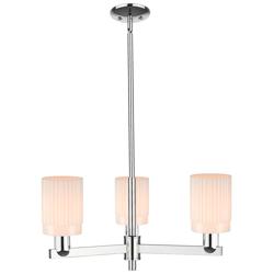 Arcadia Hadley 26"W 3-Lt Chrome Stem Chandelier w/ Matte White Shade