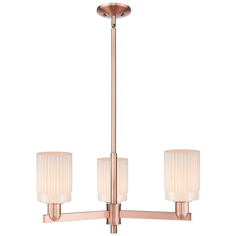 Image 1 Arcadia Hadley 26"W 3-Lt Copper Stem Chandelier w/ Matte White Shade
