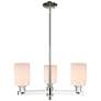 Arcadia Hadley 26"W 3-Lt Polished Nickel Stem Chandelier w/ White Shade