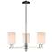 Arcadia Hadley 26"W 3-Lt Polished Nickel Stem Chandelier w/ White Shade