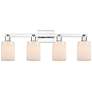 1_Arcadia Hadley 32"W 4 Light Chrome Vanity Light w/ Matte White Shade