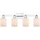 Arcadia Hadley 32"W 4 Light Chrome Vanity Light w/ Matte White Shade