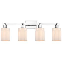 Arcadia Hadley 32"W 4 Light Chrome Vanity Light w/ Matte White Shade