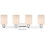 2_Arcadia Hadley 32"W 4 Light Chrome Vanity Light w/ Matte White Shade more views