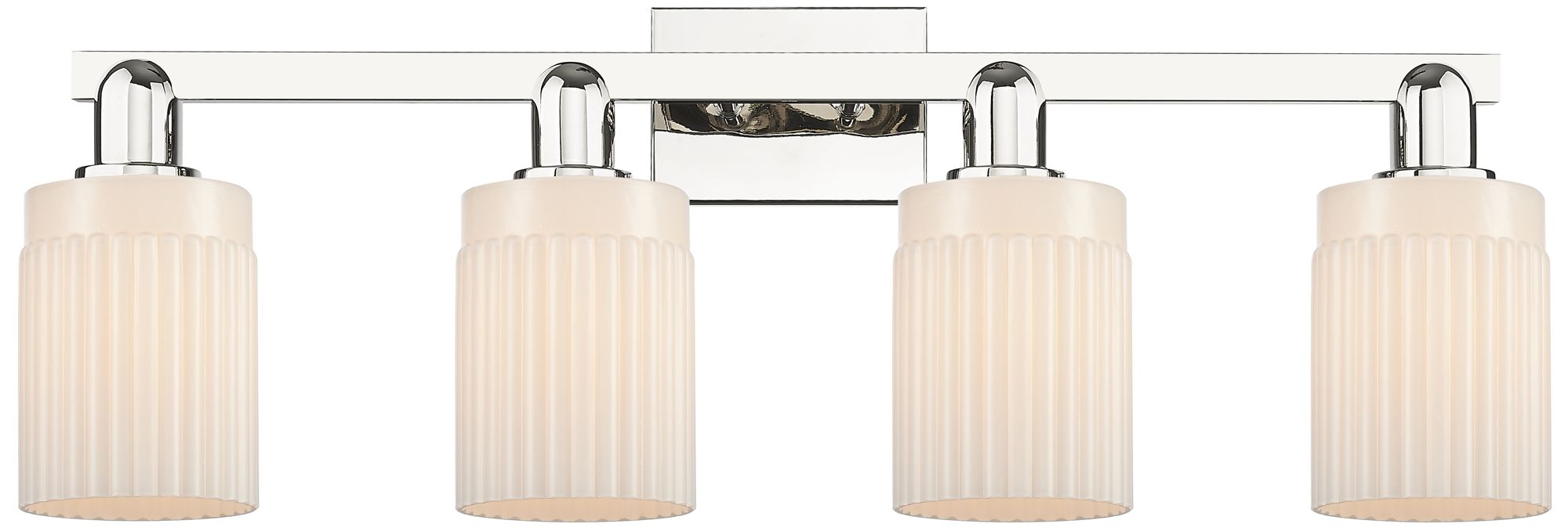 Arcadia Hadley 32"W 4-Lt Polished Nickel Vanity w/ Matte White Shade