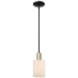 Arcadia Hadley 5"W Black Brass Stem Mini Pendant w/ Matte White Shade