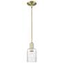 Arcadia Hadley 5"W Brass Stem Hung Mini Pendant With Clear Shade