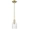 Arcadia Hadley 5"W Brass Stem Hung Mini Pendant With Clear Shade