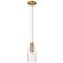 Arcadia Hadley 5"W Brushed Brass Cord Hung Mini Pendant w/ Clear Shade