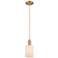 Arcadia Hadley 5"W Brushed Brass Cord Pendant w/ Matte White Shade