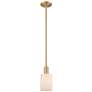 Arcadia Hadley 5"W Brushed Brass Stem Pendant w/ Matte White Shade