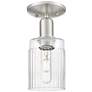 Arcadia Hadley 5"W Brushed Nickel Semi.Flush Mount With Clear Shade