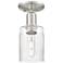 Arcadia Hadley 5"W Brushed Nickel Semi.Flush Mount With Clear Shade