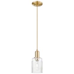 Arcadia Hadley 5"W Champagne Bronze Cord Mini Pendant w/ Clear Shade