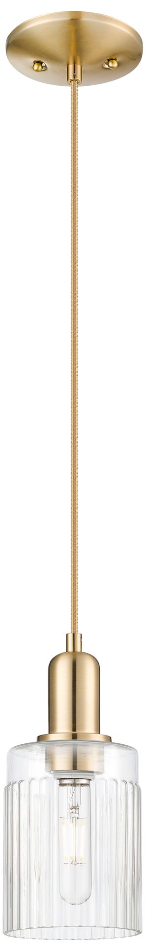 Image 2 Arcadia Hadley 5"W Champagne Bronze Cord Mini Pendant w/ Clear Shade more views