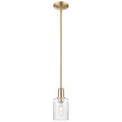 Arcadia Hadley 5"W Champagne Bronze Stem Mini Pendant w/ Clear Shade