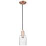 1_Arcadia Hadley 5"W Copper Cord Hung Mini Pendant With Clear Shade