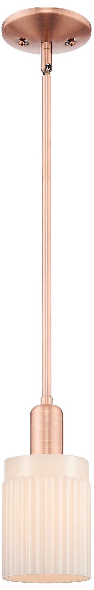 Arcadia Hadley 5"W Copper Stem Hung Mini Pendant w/ Matte White Shade