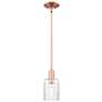 Arcadia Hadley 5"W Copper Stem Hung Mini Pendant With Clear Shade