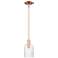 Arcadia Hadley 5"W Copper Stem Hung Mini Pendant With Clear Shade