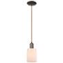 Arcadia Hadley 5"W Oiled Bronze Cord Mini Pendant w/ Matte White Shade