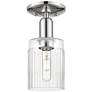 Arcadia Hadley 5"W Polished Nickel Semi.Flush Mount With Clear Shade