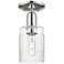Arcadia Hadley 5"W Polished Nickel Semi.Flush Mount With Clear Shade