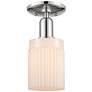 Arcadia Hadley 5"W Polished Nickel Semi-Flush w/ Matte White Shade