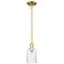 Arcadia Hadley 5"W Satin Gold Stem Hung Mini Pendant With Clear Shade