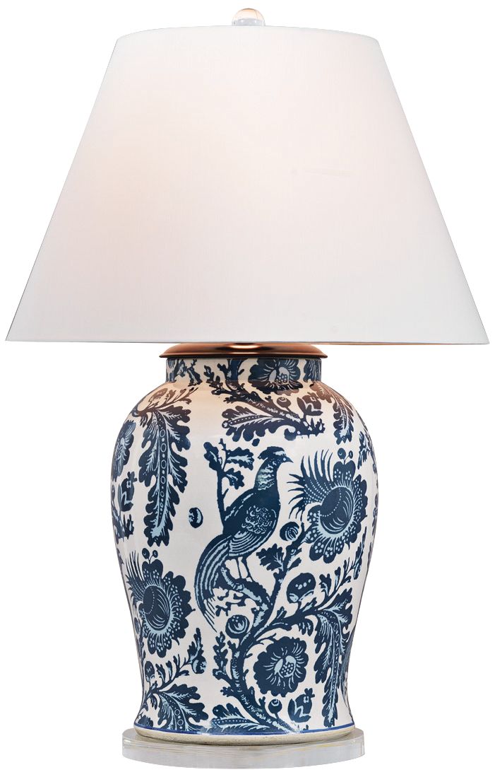 peacock porcelain table lamp