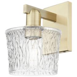 Arcadia Niagara 10" High Antique Brass Sconce With Clear Shade