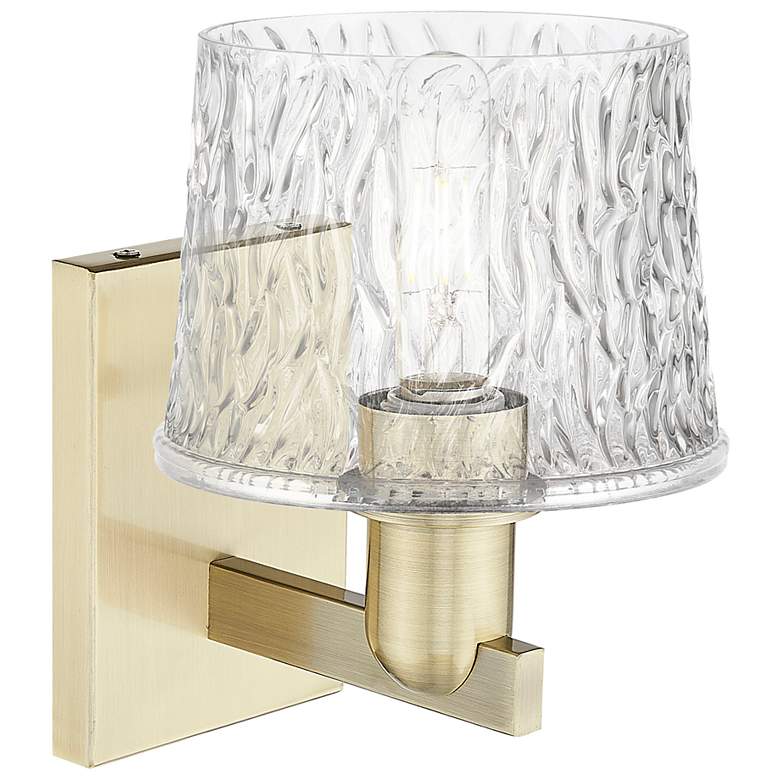 Image 2 Arcadia Niagara 10" High Antique Brass Sconce With Clear Shade more views