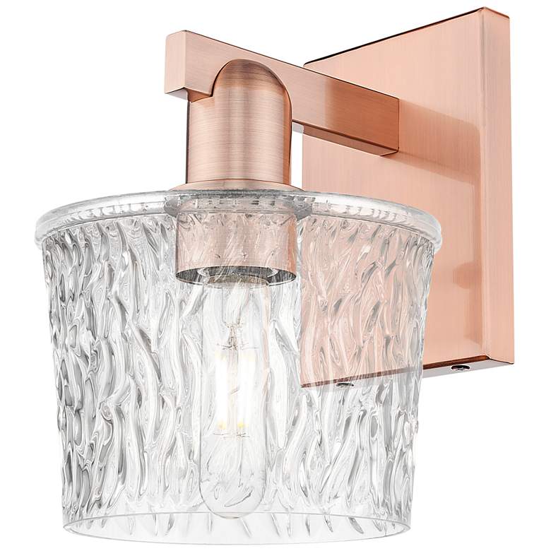 Image 1 Arcadia Niagara 10" High Antique Copper Sconce With Clear Shade
