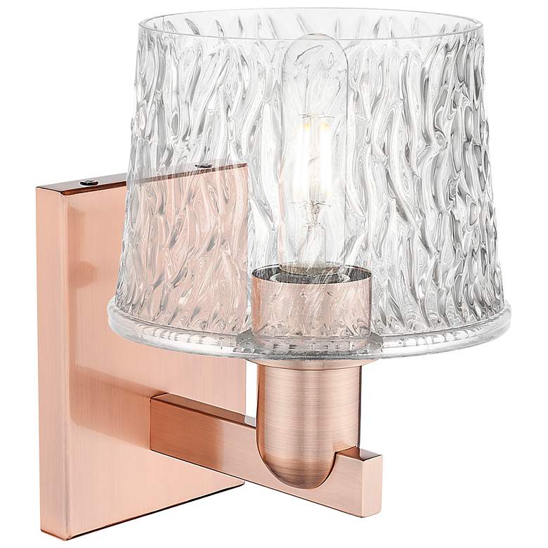 Image 2 Arcadia Niagara 10" High Antique Copper Sconce With Clear Shade more views
