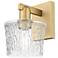 Arcadia Niagara 10" High Brushed Brass Sconce With Clear Shade