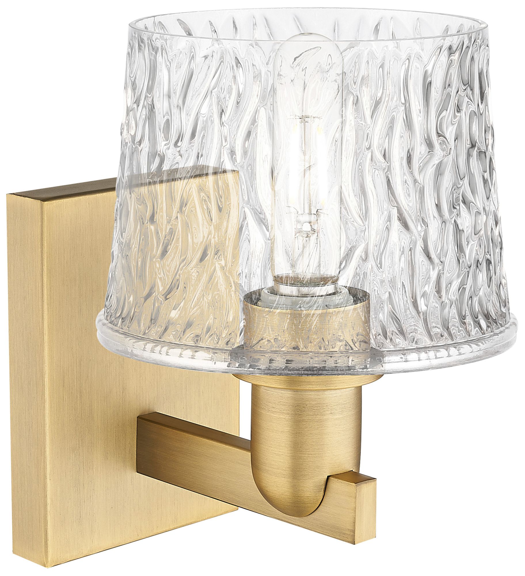 Image 2 Arcadia Niagara 10" High Brushed Brass Sconce With Clear Shade more views