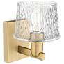 2_Arcadia Niagara 10" High Brushed Brass Sconce With Clear Shade more views