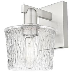 Arcadia Niagara 10" High Brushed Satin Nickel Sconce With Clear Shade