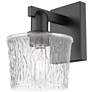 1_Arcadia Niagara 10" High Matte Black Sconce With Clear Shade